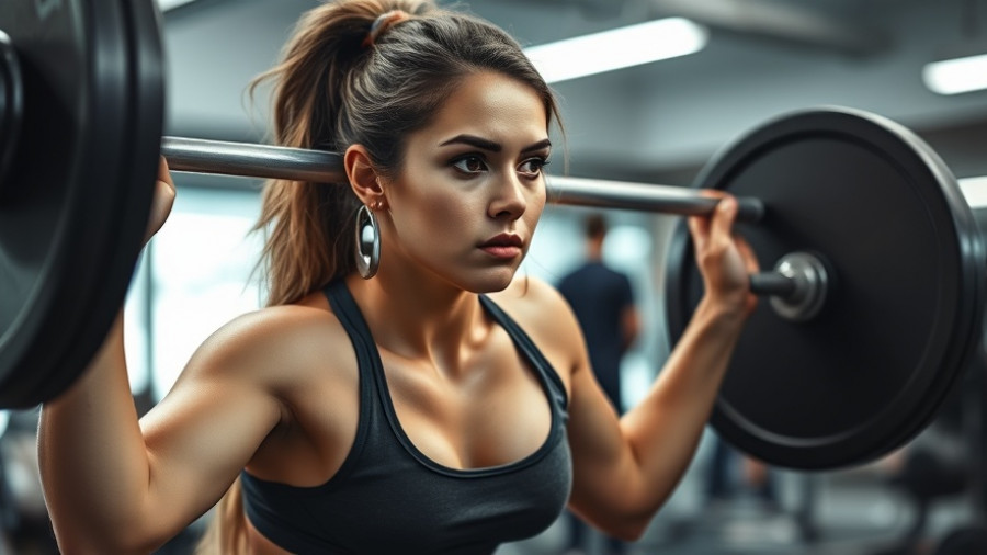Focused female weightlifter training in gym, what is strength in fitness concept.