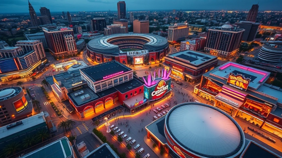 Aerial view of Westgate Entertainment District's new restaurants.