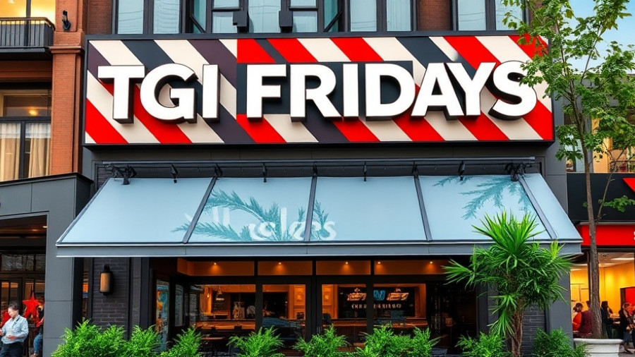 TGI Fridays restaurant highlighting global expansion plans with modern exterior.