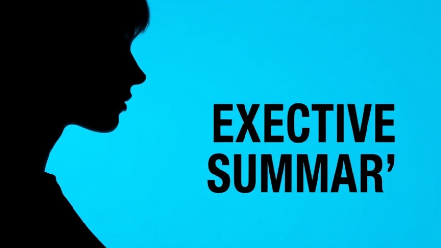 Silhouette of woman with 'EXECUTIVE SUMMARY' text on blue background, executive changes in the restaurant industry.