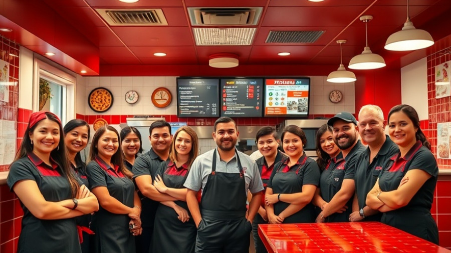 Mountain Mike's Pizza Vancouver team posing inside the restaurant.