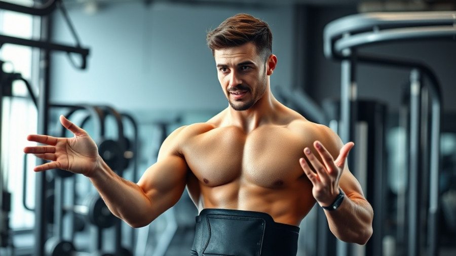 Athletic man explaining techniques in a gym, highlighting time management and warm-ups.