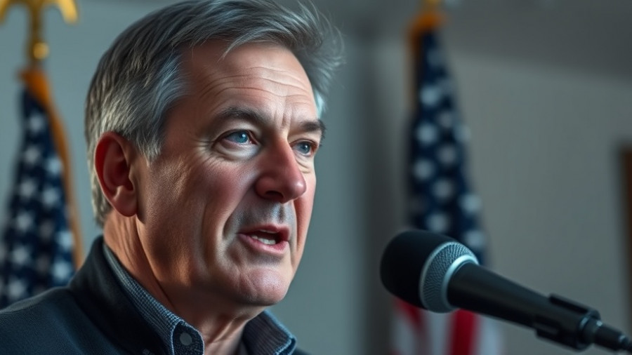 Man discussing eating before bed nutrition with a flag backdrop.
