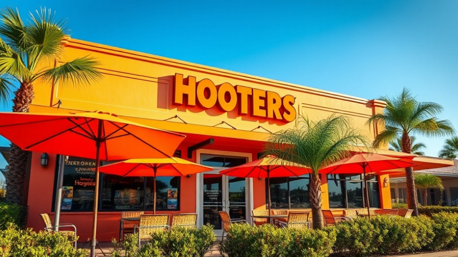 Hooters comeback under new ownership: vibrant outdoor restaurant.