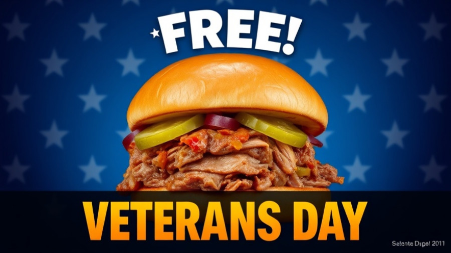 Dickey's Barbecue Veterans Day free pulled pork sandwich offer.