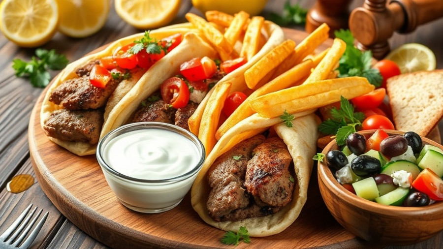 Great Greek Mediterranean Grill Summerville flavors on a vibrant platter.