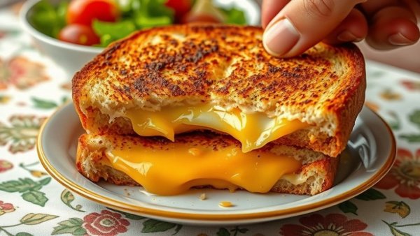 Beyond Juicery + Eatery holiday menu: Grilled cheese sandwich with salad.