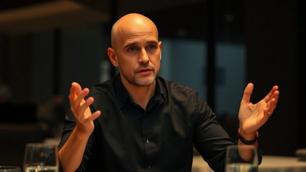 Man discussing attentively indoors, Why is Not Everyone Obese.