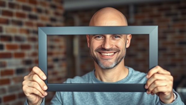 Man smiling while holding a picture frame indoors, illustrating Tom Holland's influence on nutrition.