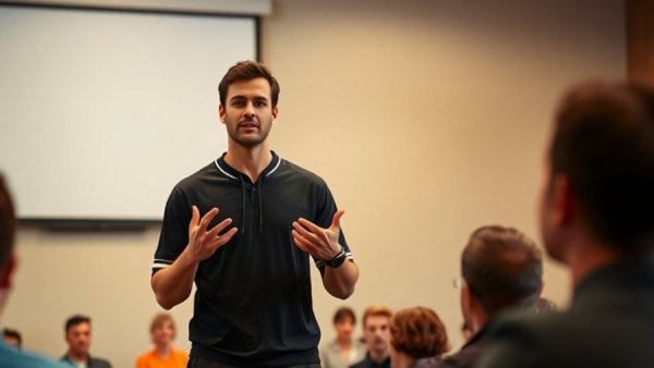 Speaker discussing pricing strategies on the value of gym programs.