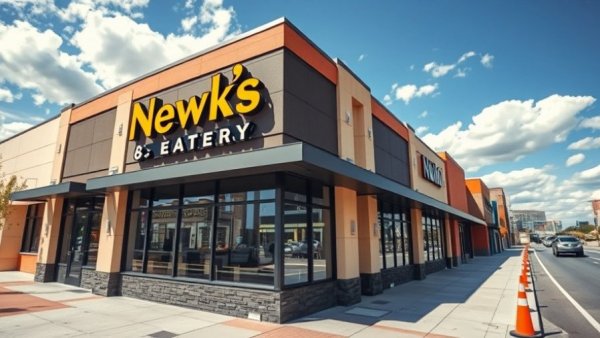 Newk's Eatery expansion in Columbus Mississippi, modern building with signage