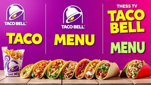 Taco Bell fan style menu with vibrant food items.