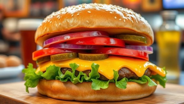Juicy double cheeseburger highlighting 2026 culinary forecast trends.