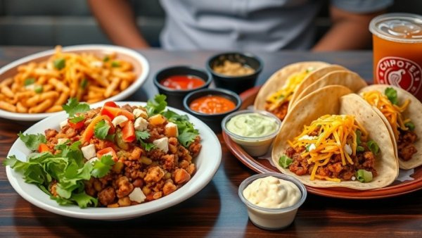 Chipotle Thanksgiving Eve BOGO Offer: Burrito bowl and tacos with sides.