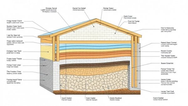 Detailed architectural drawing of energy-efficient foundation system.