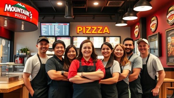 Mountain Mike's Pizza Los Angeles expansion team in modern pizzeria.