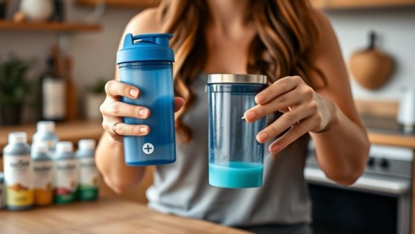 Holiday gift ideas for fitness and wellness enthusiasts displayed on a wooden countertop.