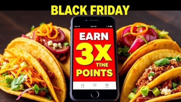 Triple Points Black Friday Taco Promotion with app and tacos.