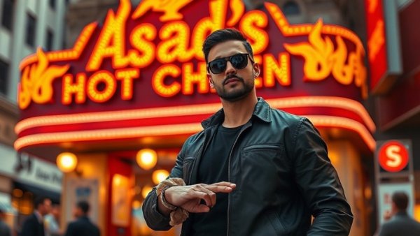 Asad’s Hot Chicken vibrant sign with rapid growth theme