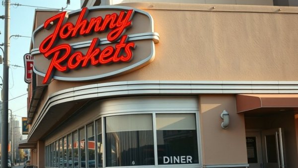 Johnny Rockets diner facade related to Fat Brands Debt Crisis.