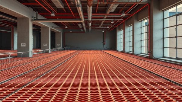 Radiant heated flooring installation for whole home heating.