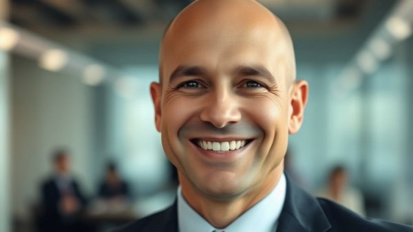 Smiling bald man in office, Scott Shotter Chief Restaurant Officer