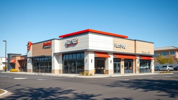 Modern healthy fast food complex in New Jersey with Chipotle and retail spaces.