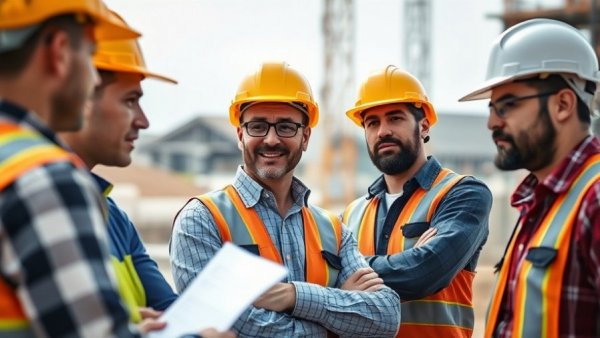 Construction engineers balancing work and project management outdoors.