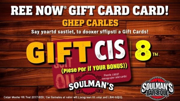 Soulman's Bar-B-Que Holiday Gift Card promotion with bonus offer.