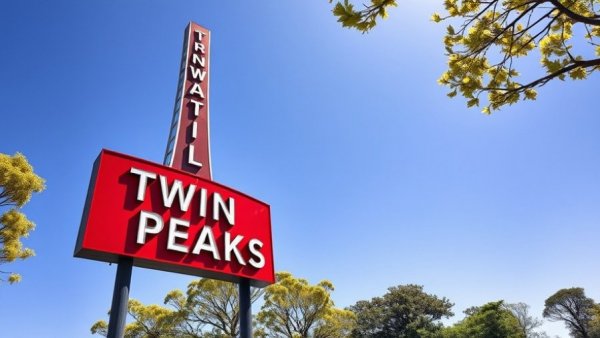 Twin Peaks roadside sign with clear sky, related to Fat Brands bankruptcy risk.