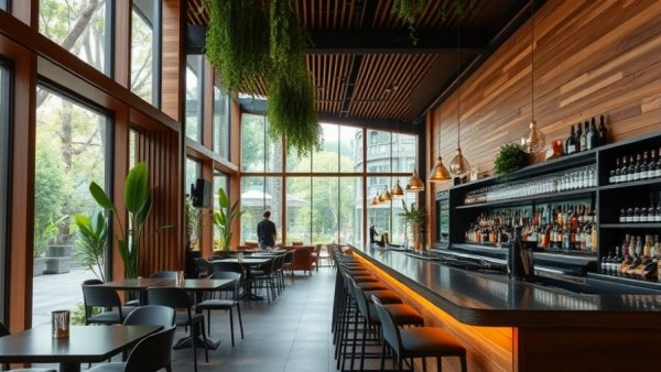 Elegant bar at an independent restaurant showcasing people power.