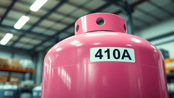 Pink refrigerant tank labeled '410A' in a warehouse, highlighting potential counterfeit refrigerant Canada.
