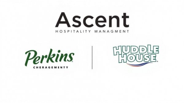 Ascent Hospitality Management logo with Perkins and Huddle House.