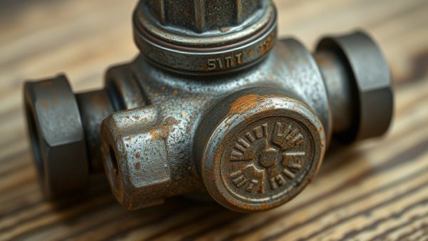 Corroded valve for boiler system compatibility check on wood surface.