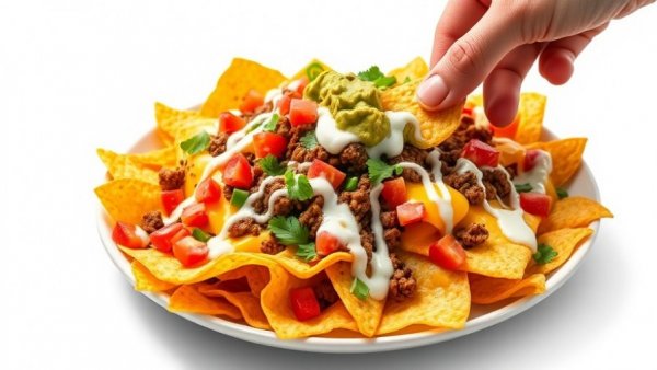 Winter comfort food trends: vibrant nachos with toppings.