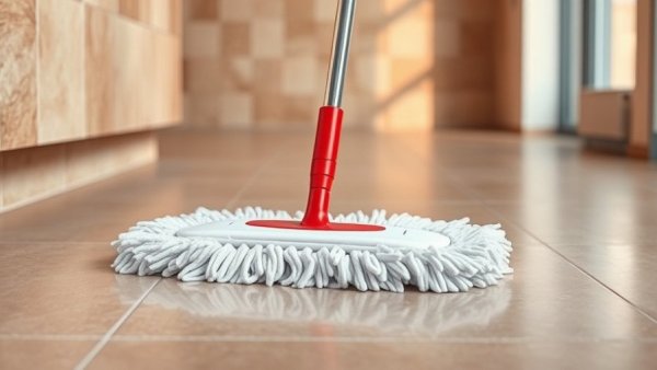 Mop cleaning matte porcelain tiles, showing how to clean matte porcelain tiles.