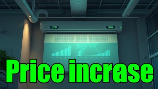 HVAC price increase with digital graph and green text, December 2025.