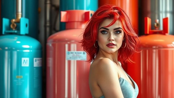 HVAC expert with colorful A2L refrigerant tanks in the background.