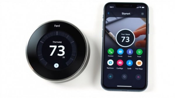 Smart thermostat and smartphone for Winter Home Safety Checklist.