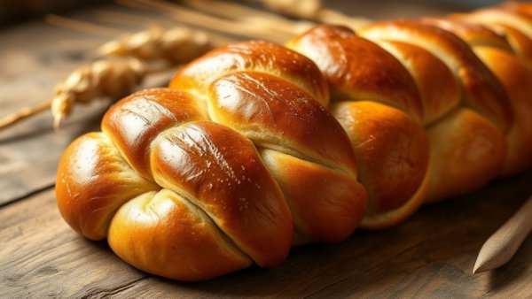 Traditional challah bread for Hanukkah Catering in Atlanta, fresh and inviting.