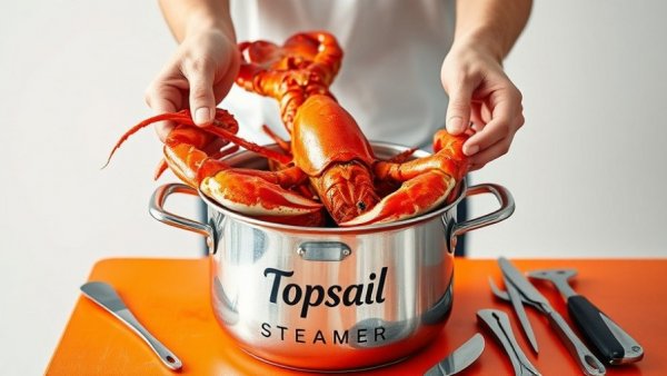 Seafood steam pots with crab legs and lobster tail in hands