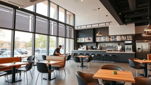Modern fast-casual restaurant interior reflecting growth trends