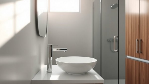 Modern bathroom with wall-mounted faucet design trend for 2026.