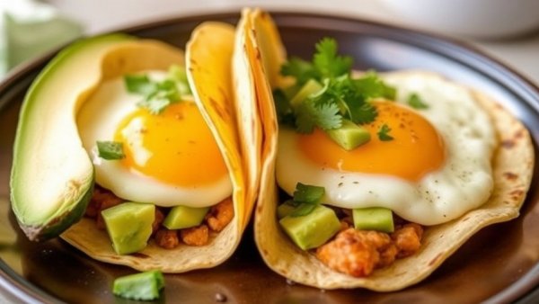 Avocado and Egg Breakfast Tacos