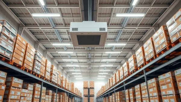 Warehouse showing refrigerant management compliance with cooling system.