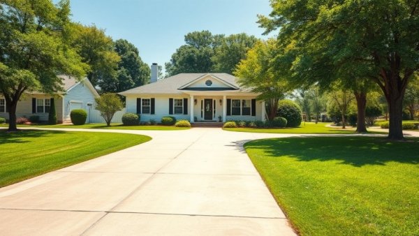 Suburban home with driveway in lush green setting - Signs to Replace Your Driveway.