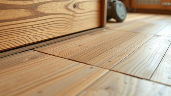 Close-up of installing tongue and groove flooring, smooth wooden planks.
