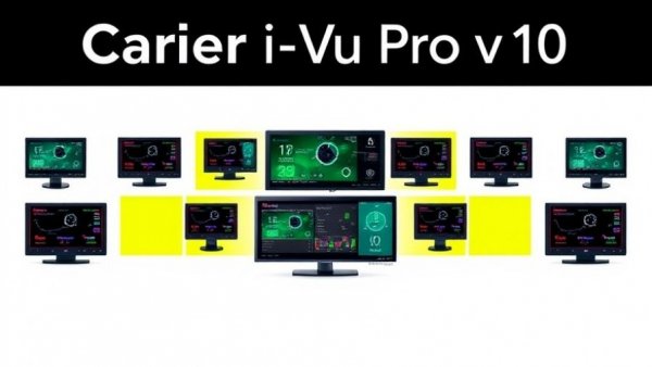 Carrier i-Vu Pro v10 system control graphic in colorful layout.