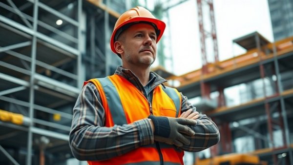 Diligent worker at construction site illustrating hard work in fitness.