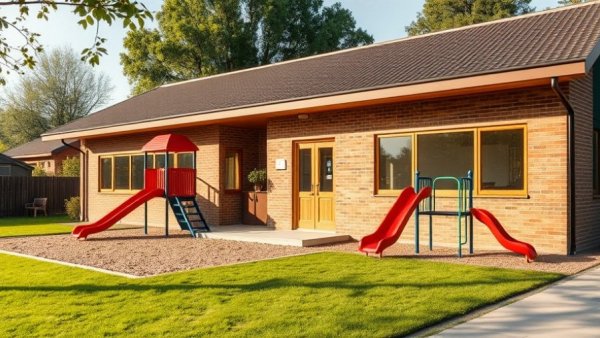 K-12 learning environments upgrades with school exterior and playground